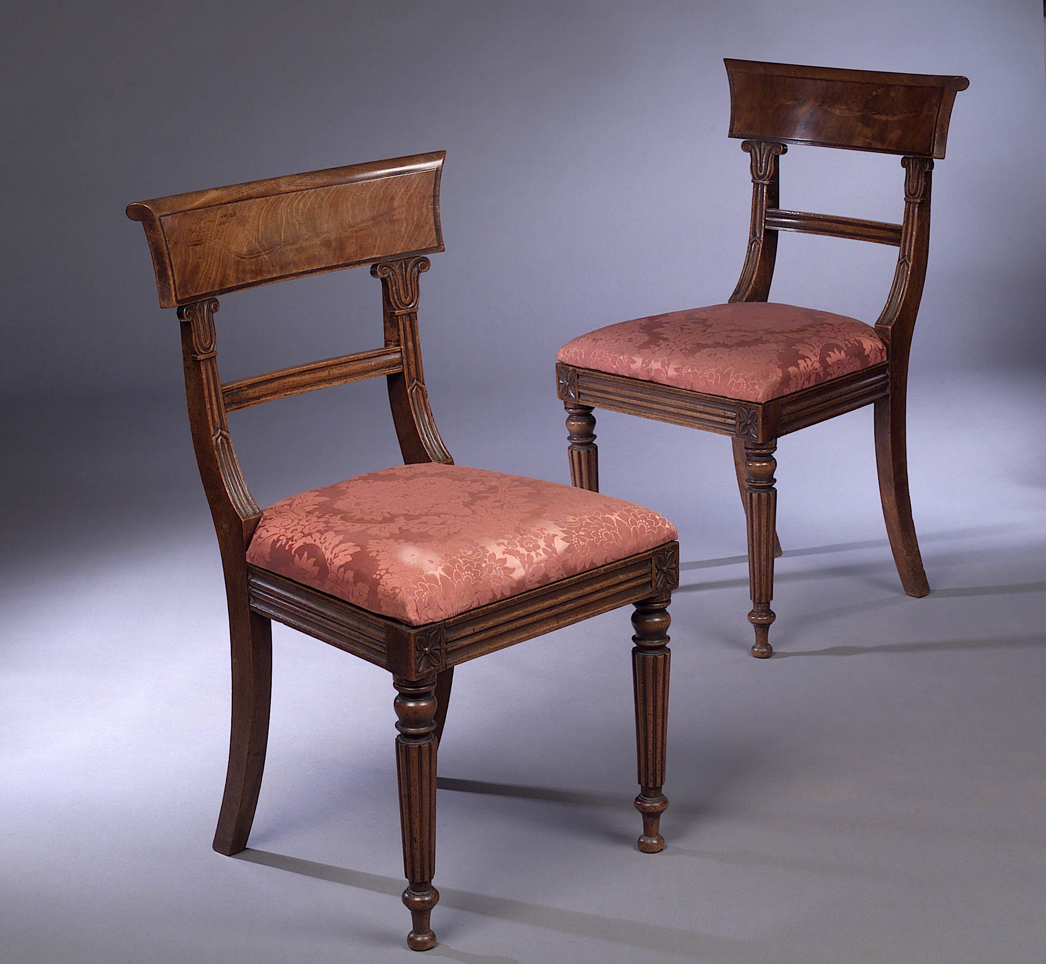 A set of five Scottish Regency mahogany dining chairs