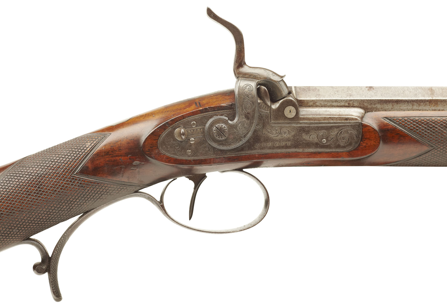 FINE ENGLISH SINGLE BARREL PERCUSSION SPORTING RIFLE