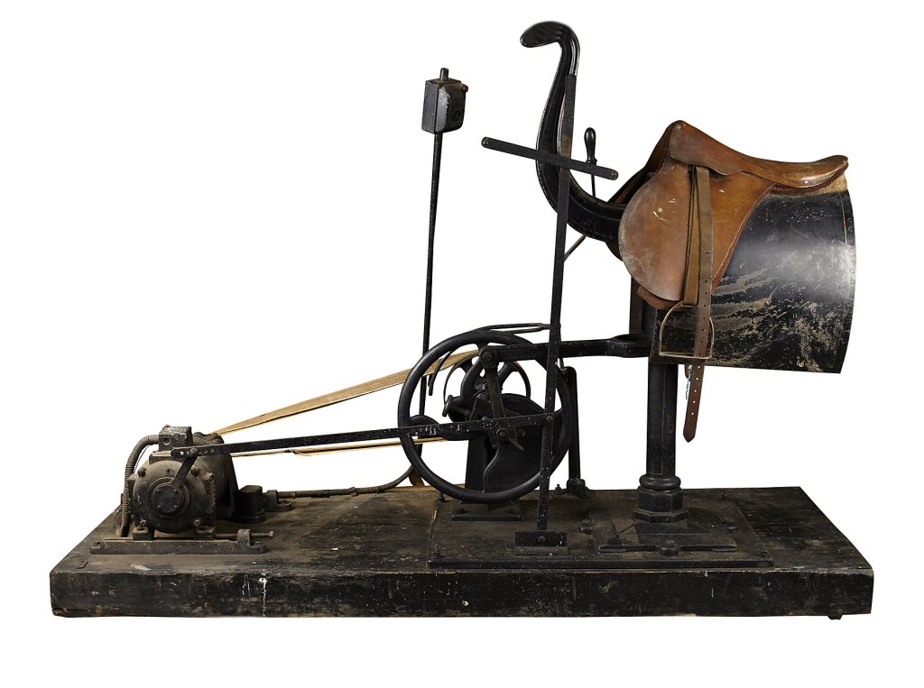 MECHANICAL EXERCISE MACHINE IN THE FORM OF A HORSE, MANUFACTURED BY SPENCER HEATH & GEORGE LTD PONDERS END MIDDLESEX.