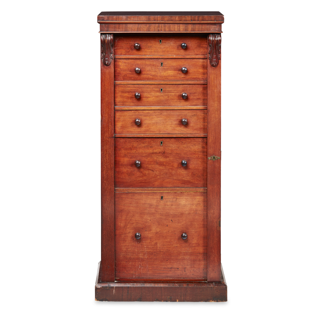 VICTORIAN MAHOGANY 'WELLINGTON' SECRETAIRE CHEST