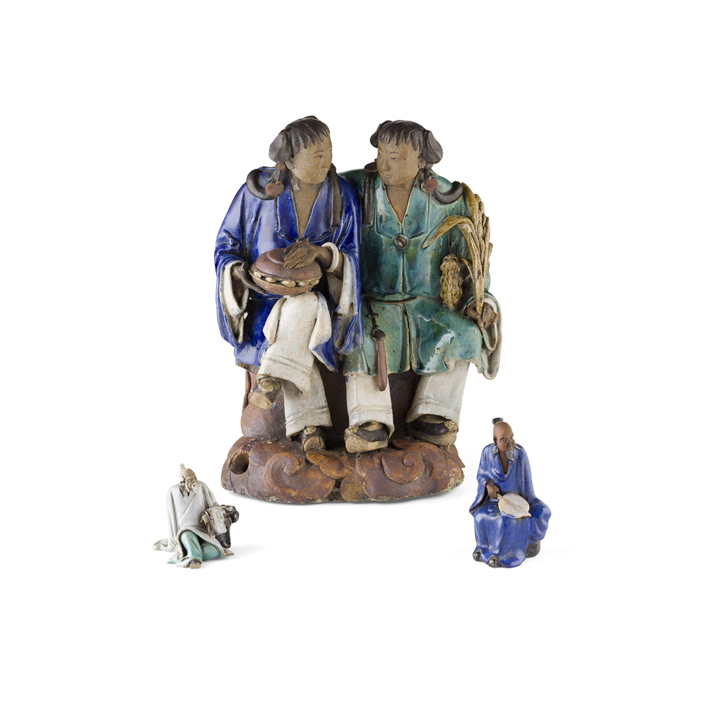 LARGE SHIWAN FIGURAL GROUPS OF THE HE HE TWINS