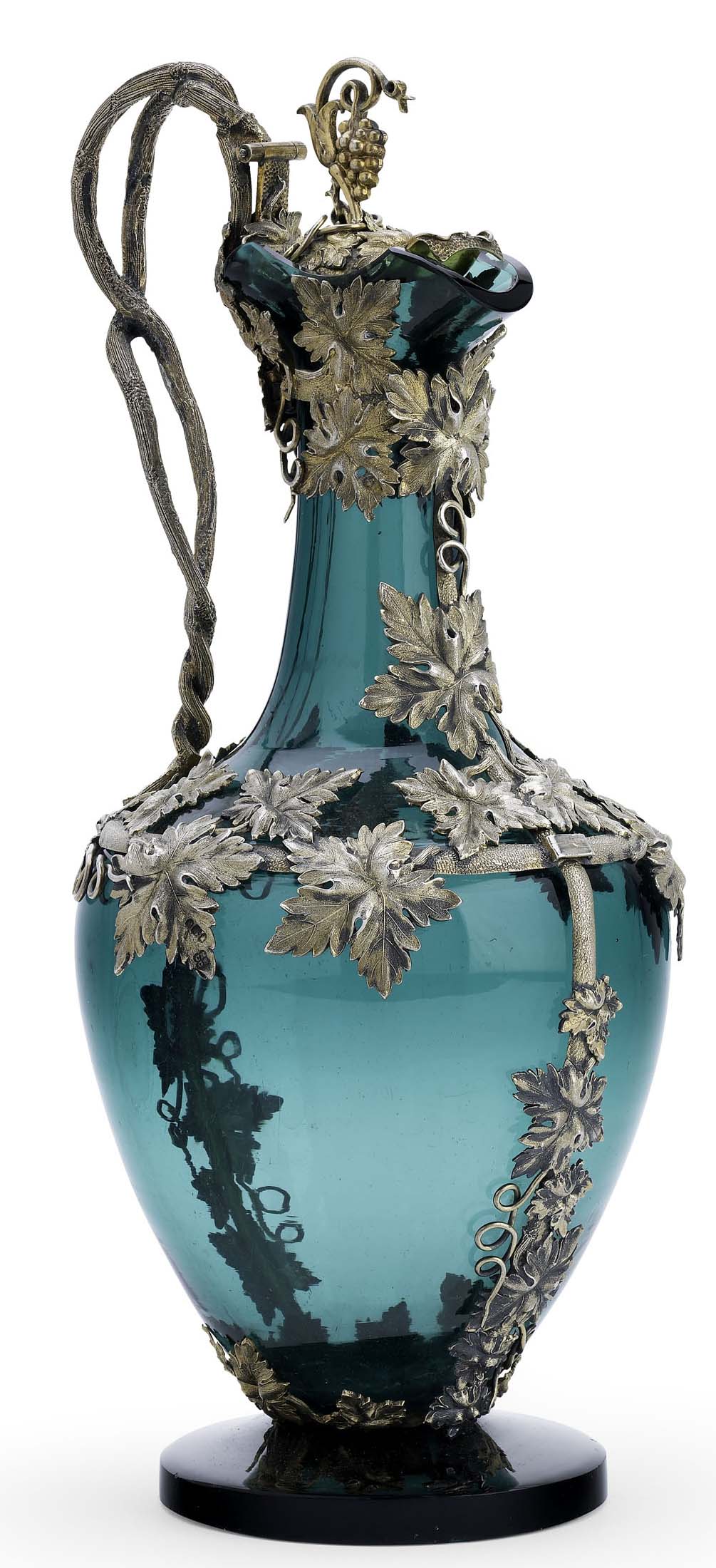 An early Victorian silver-gilt mounted claret jug