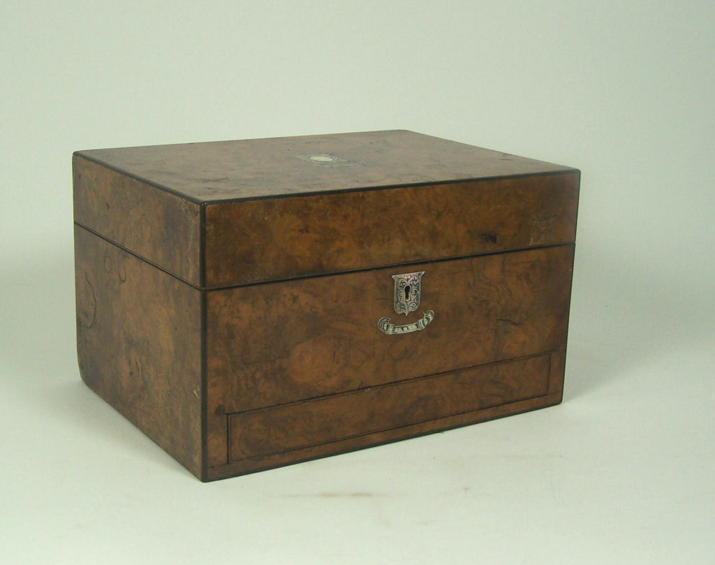 A Victorian walnut dressing case