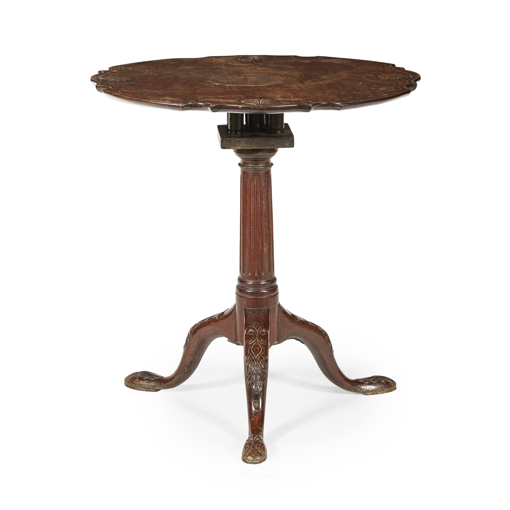 GEORGE III MAHOGANY BIRDCAGE TEA TABLE
