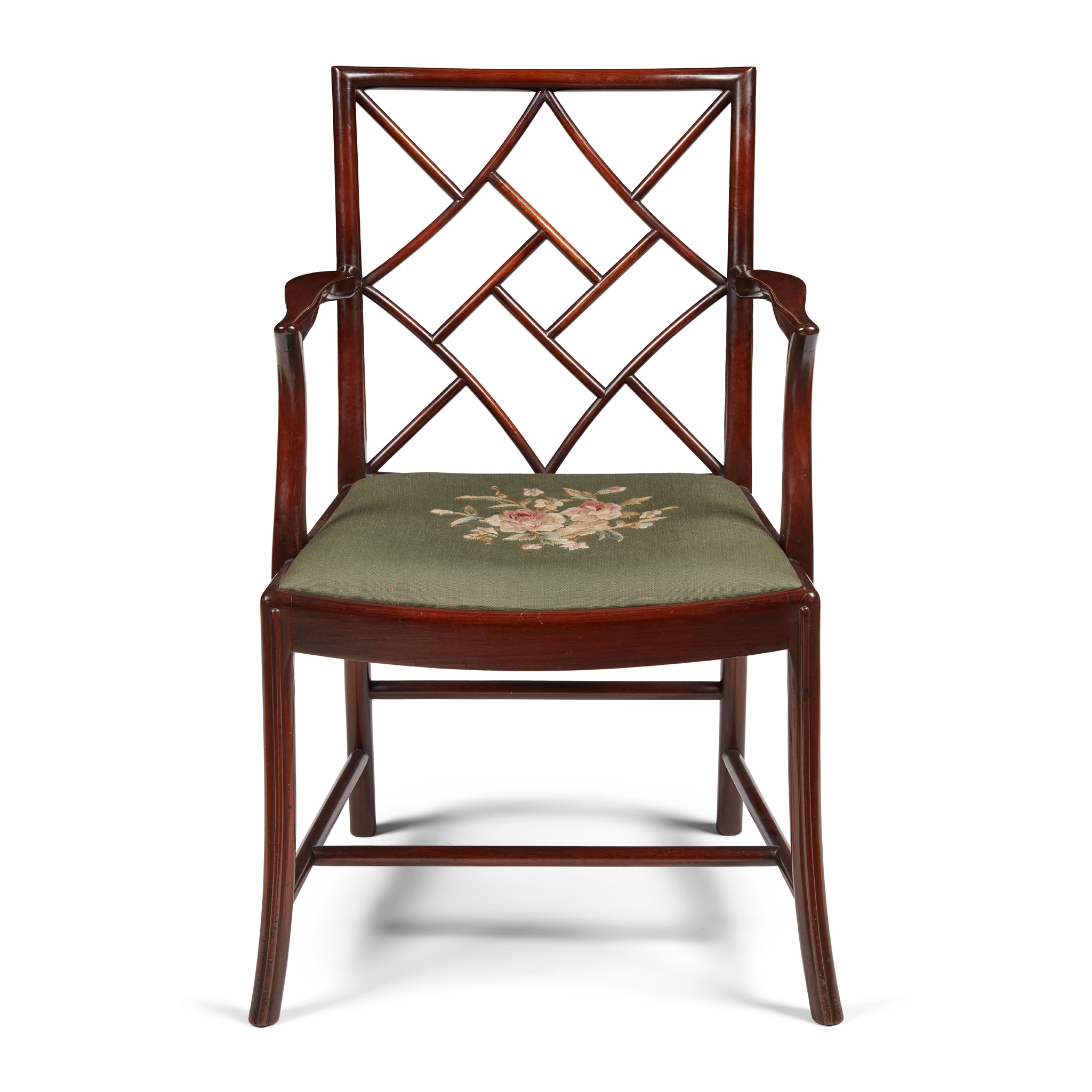 A WHYTOCK & REID MAHOGANY 'COCKPEN' ARMCHAIR