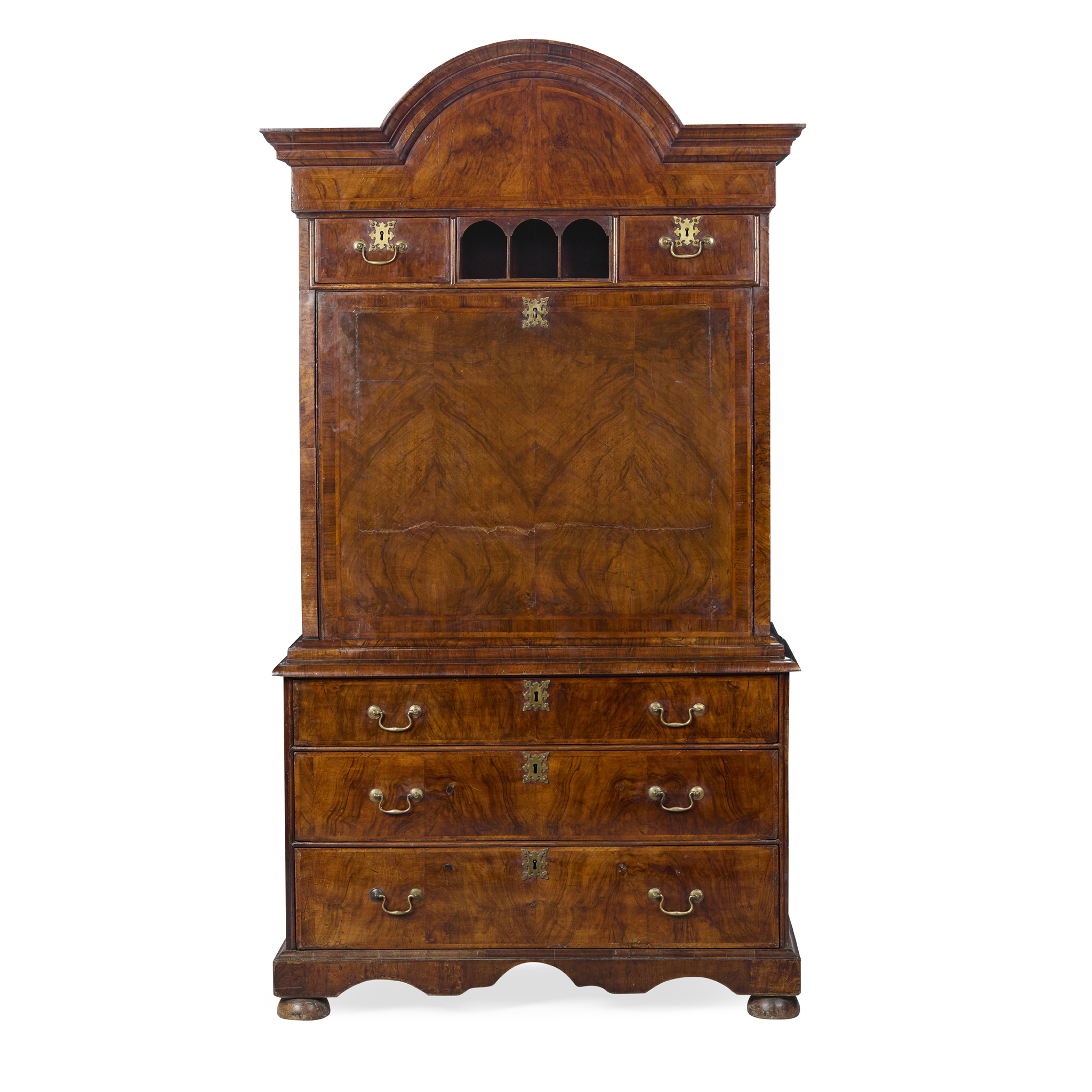 GEORGE I WALNUT FALL-FRONT SECRÉTAIRE CHEST