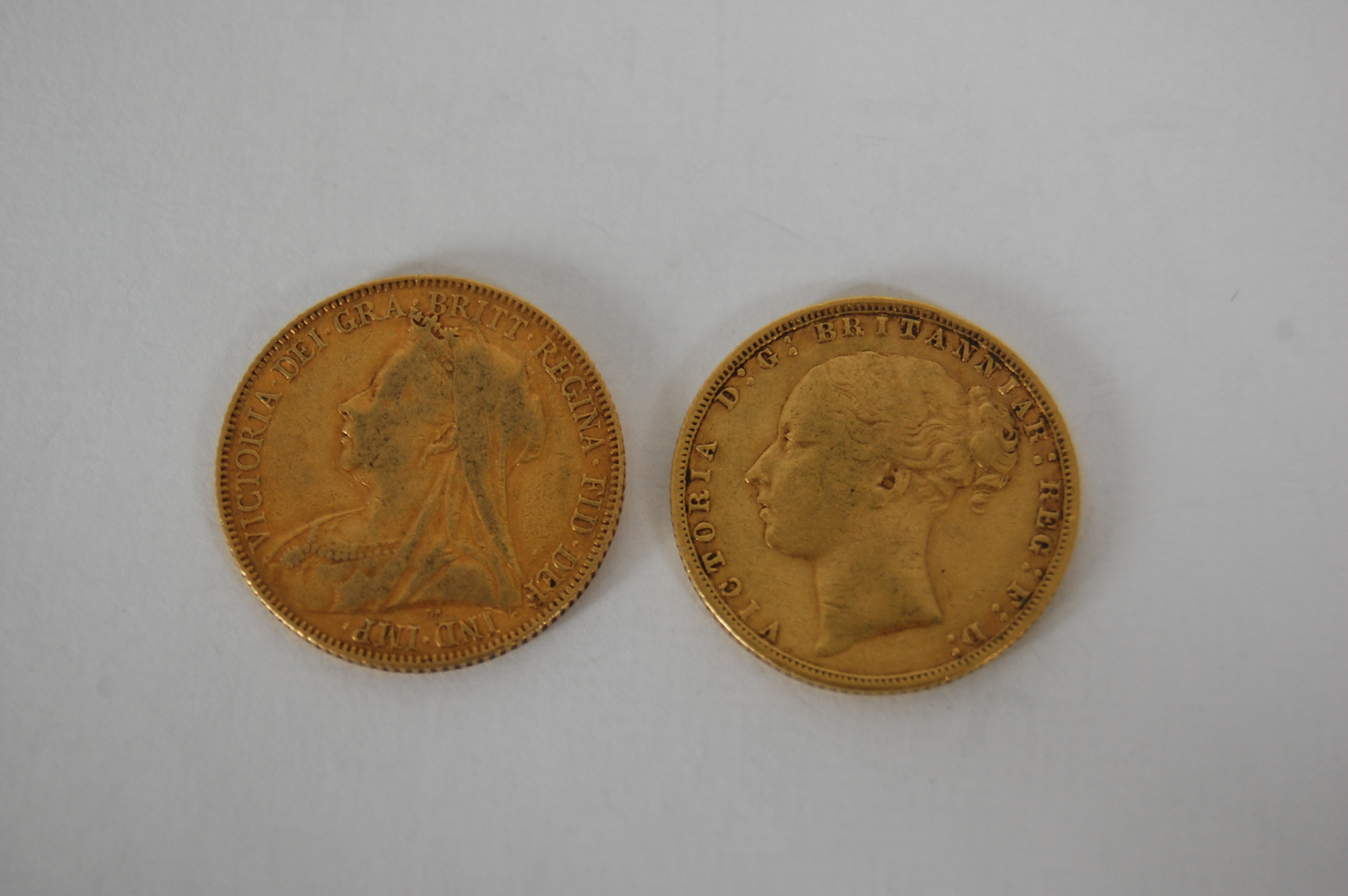 Two Victorian gold sovereigns