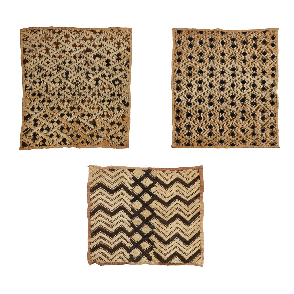 THREE KUBA TEXTILE PANELS