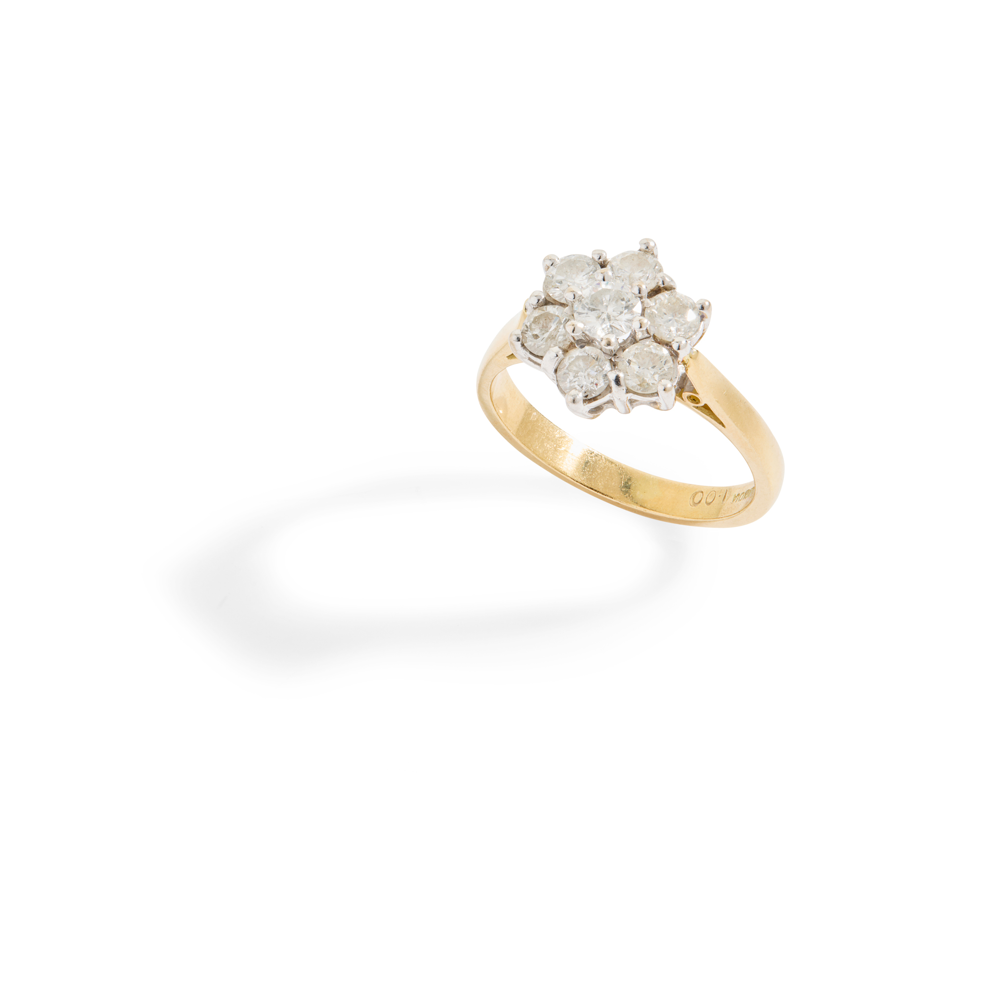 An 18ct gold diamond cluster ring