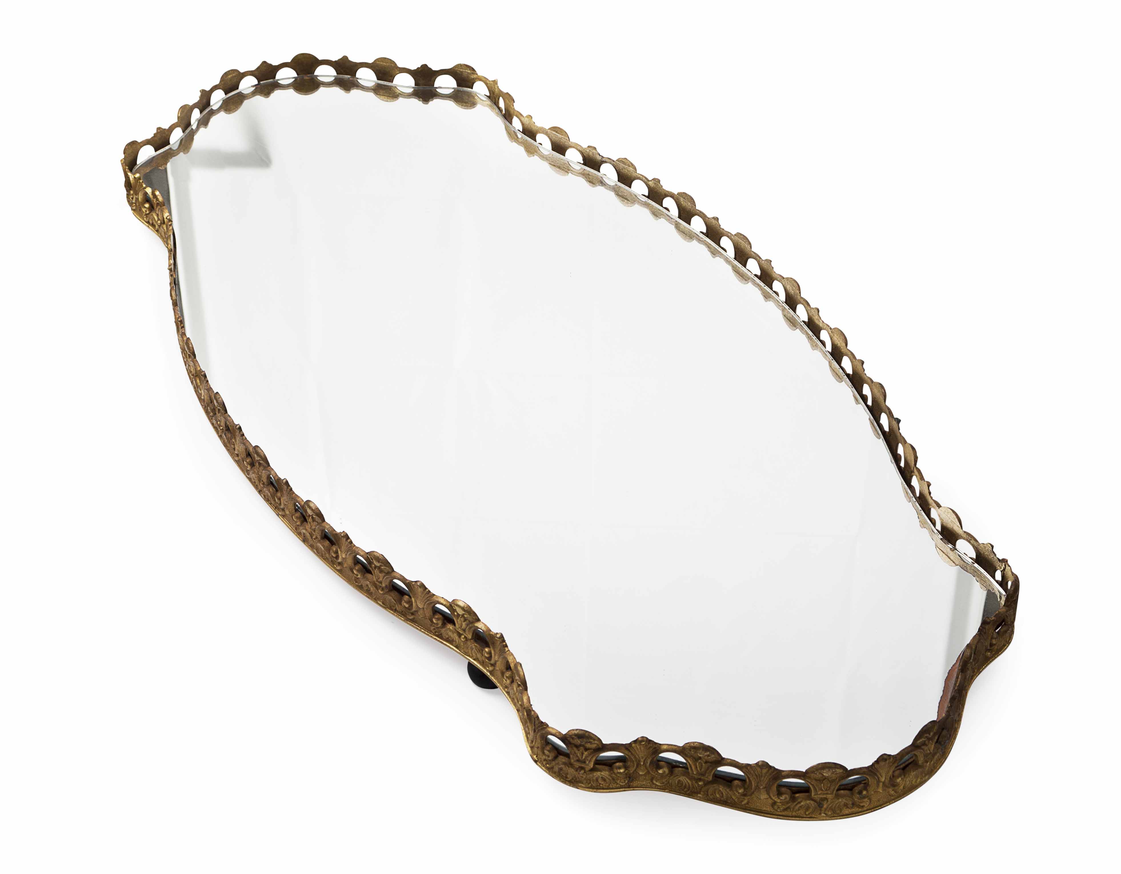 GILT METAL MIRRORED PLATEAU