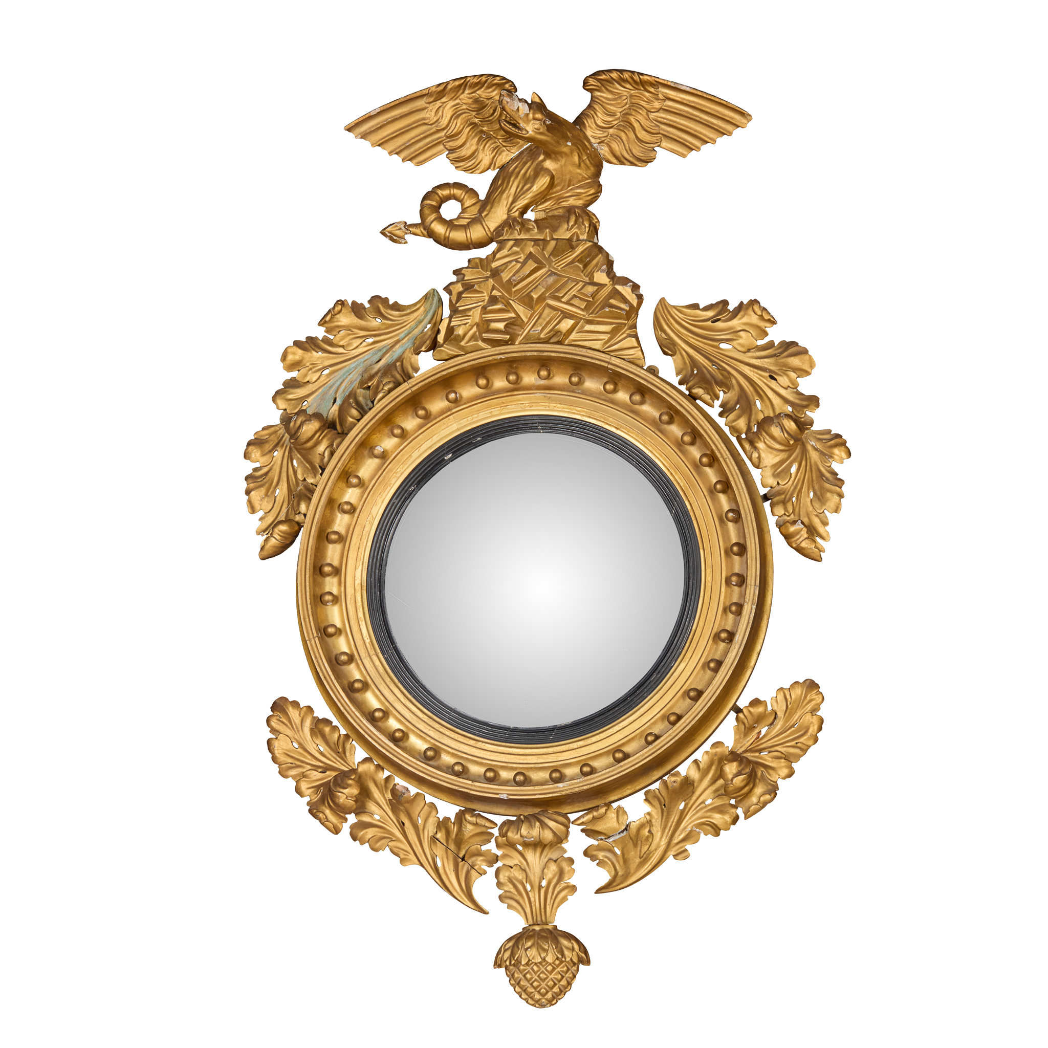 REGENCY GILTWOOD CONVEX MIRROR