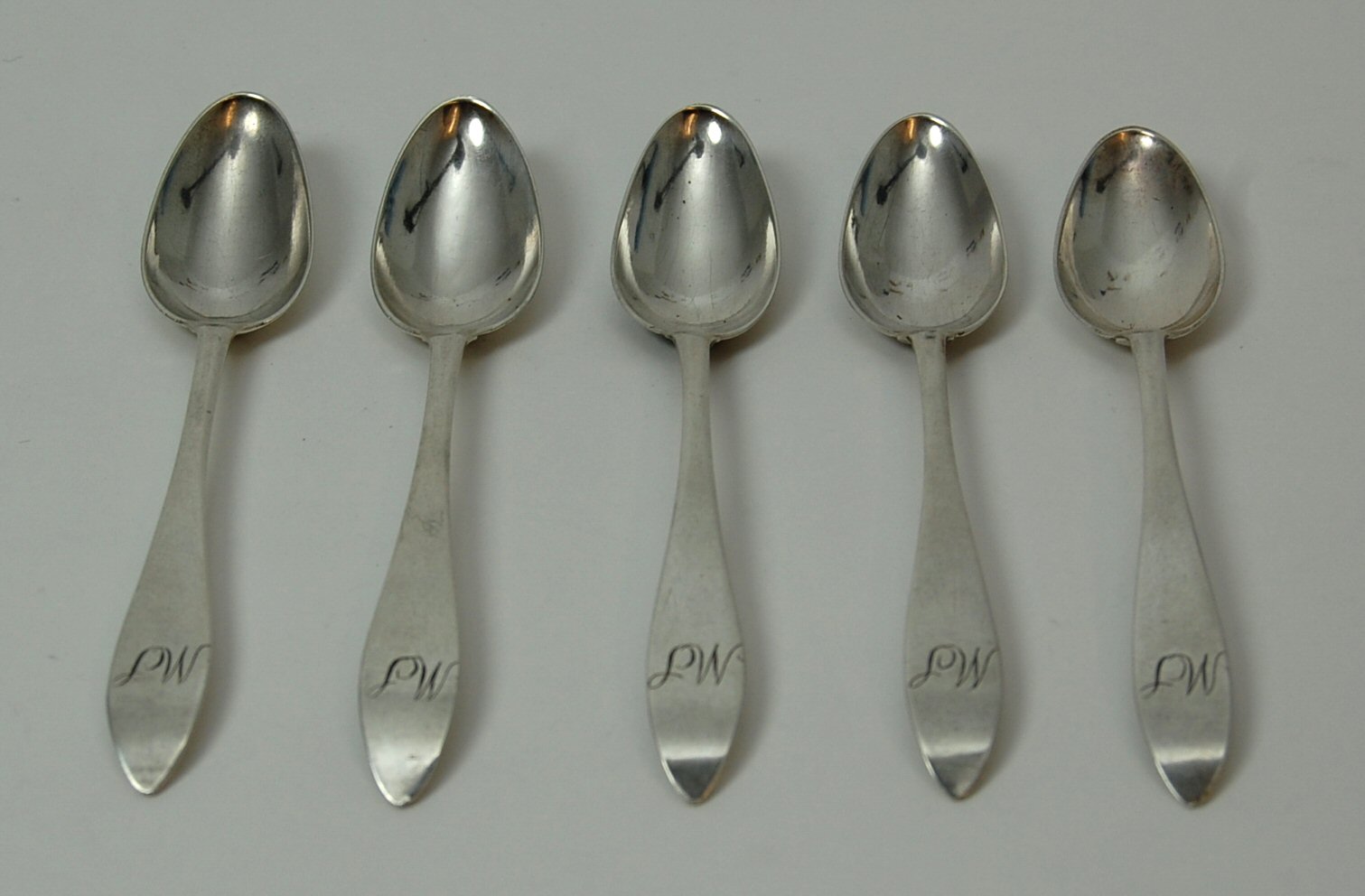 Dundee - a set of five Scottish provincial teaspoons