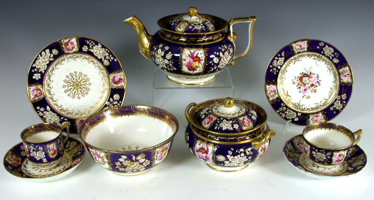 A mid 19th century English china part tea service,