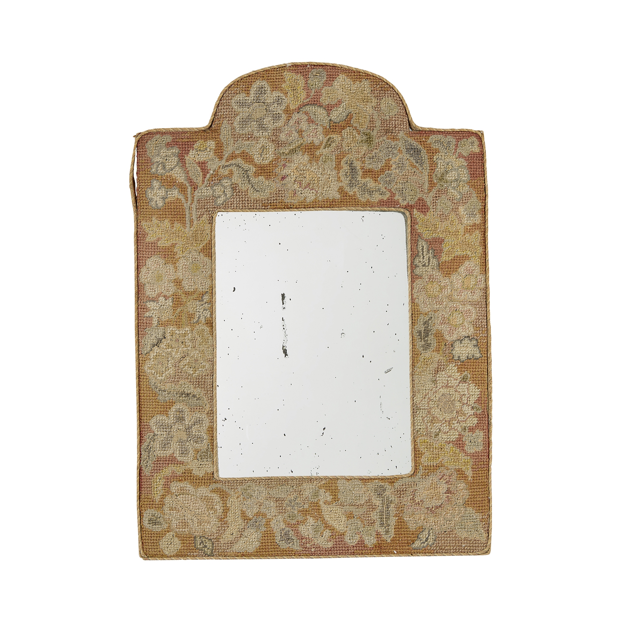 QUEEN ANNE STYLE WOOLWORK DRESSING TABLE MIRROR