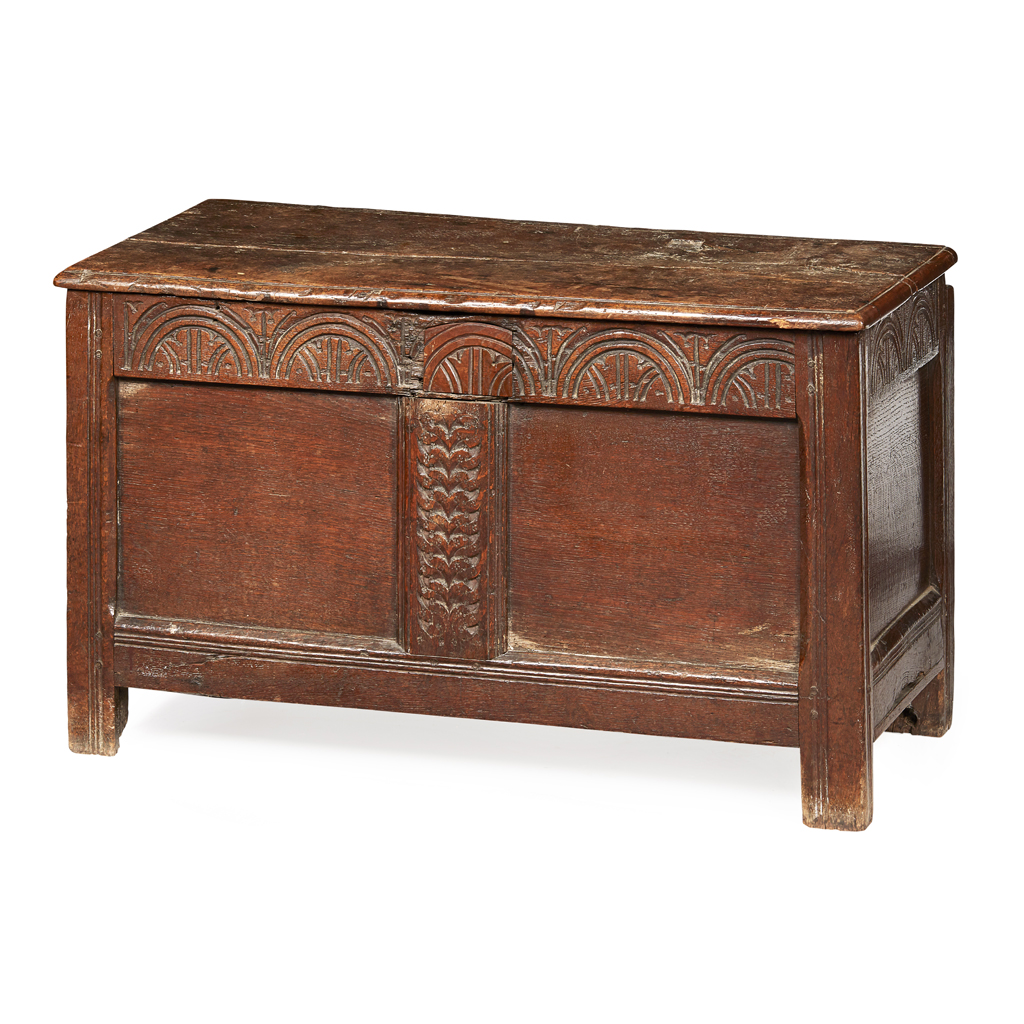 CARVED OAK PANEL CHEST