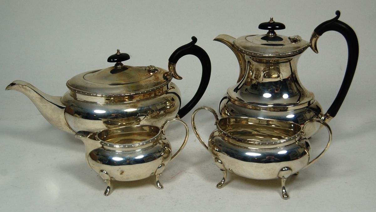 A four piece tea set