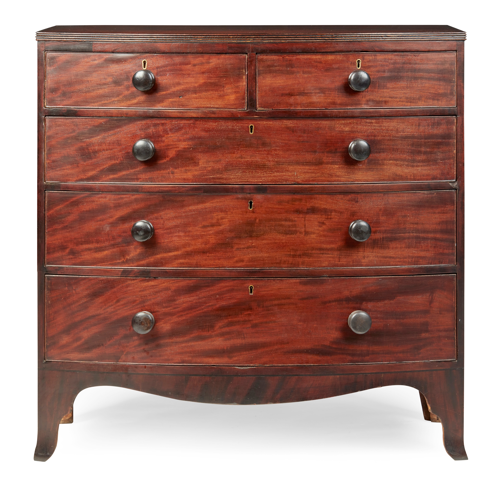 WILLIAM IV MAHOGANY BOWFRONT CHEST OF DRAWERS