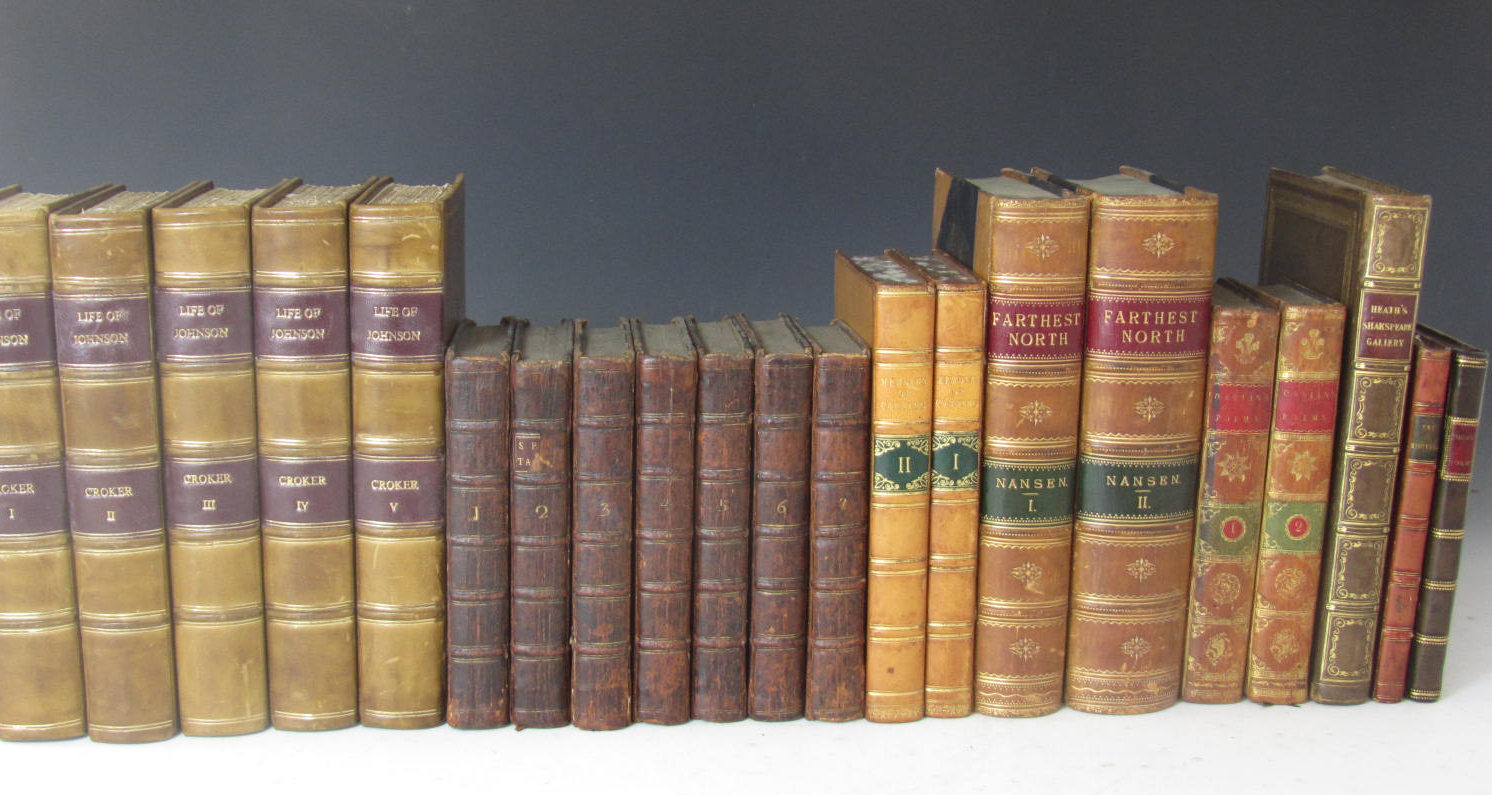 Bindings - a selection of eighteenth and nineteenth century literature, including 20 BOOKS IN THIS LOT, NOT 21, SPECTATOR IS 7 VOLS