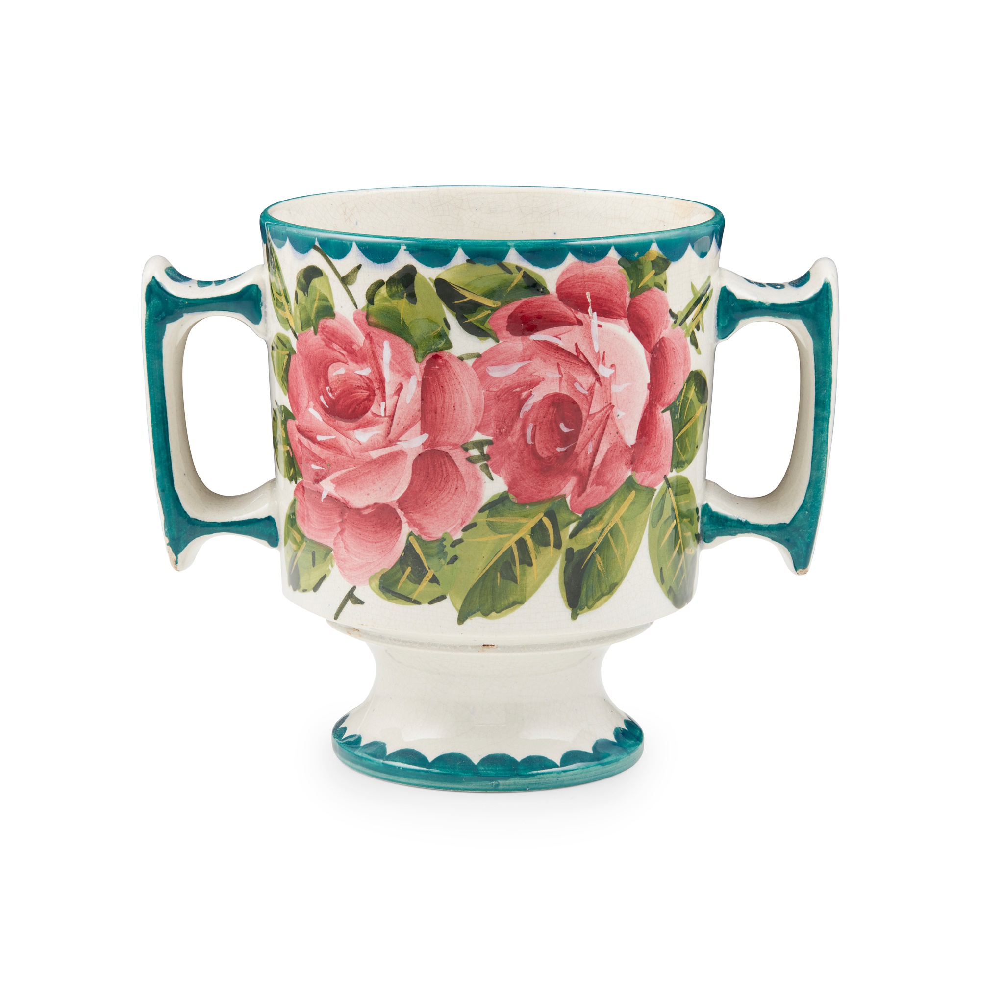 A WEMYSS WARE TALL QUAICH