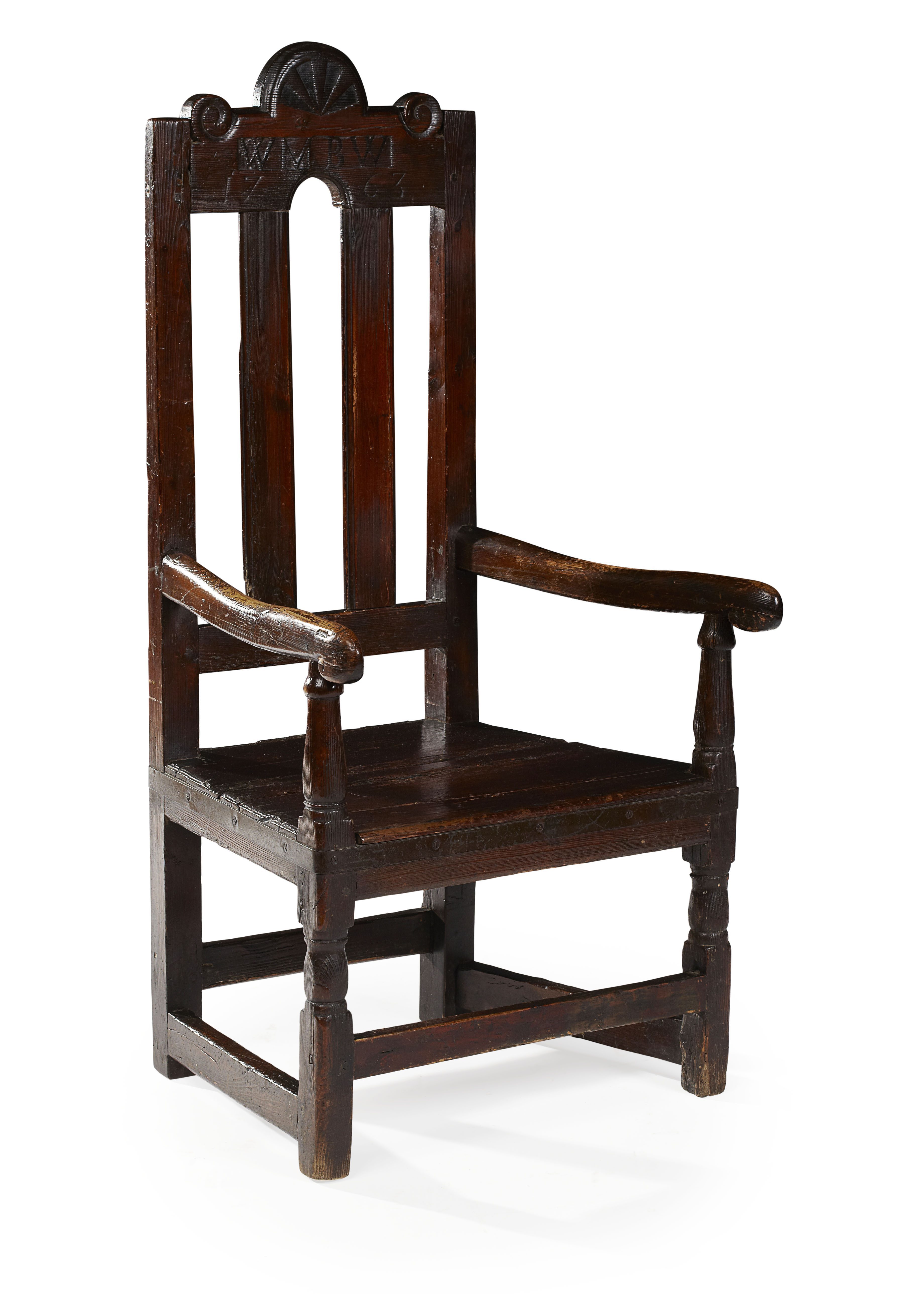 SCOTTISH PINE SPLAT-BACK ARMCHAIR