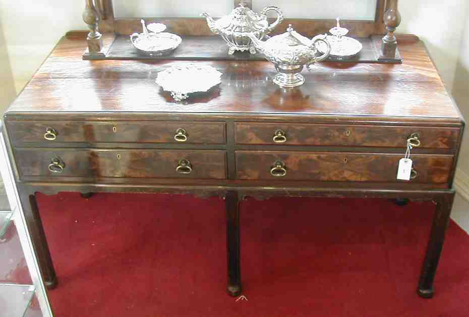 A mahogany dressing table STAMPED Whytock & Reid, Edinburgh,