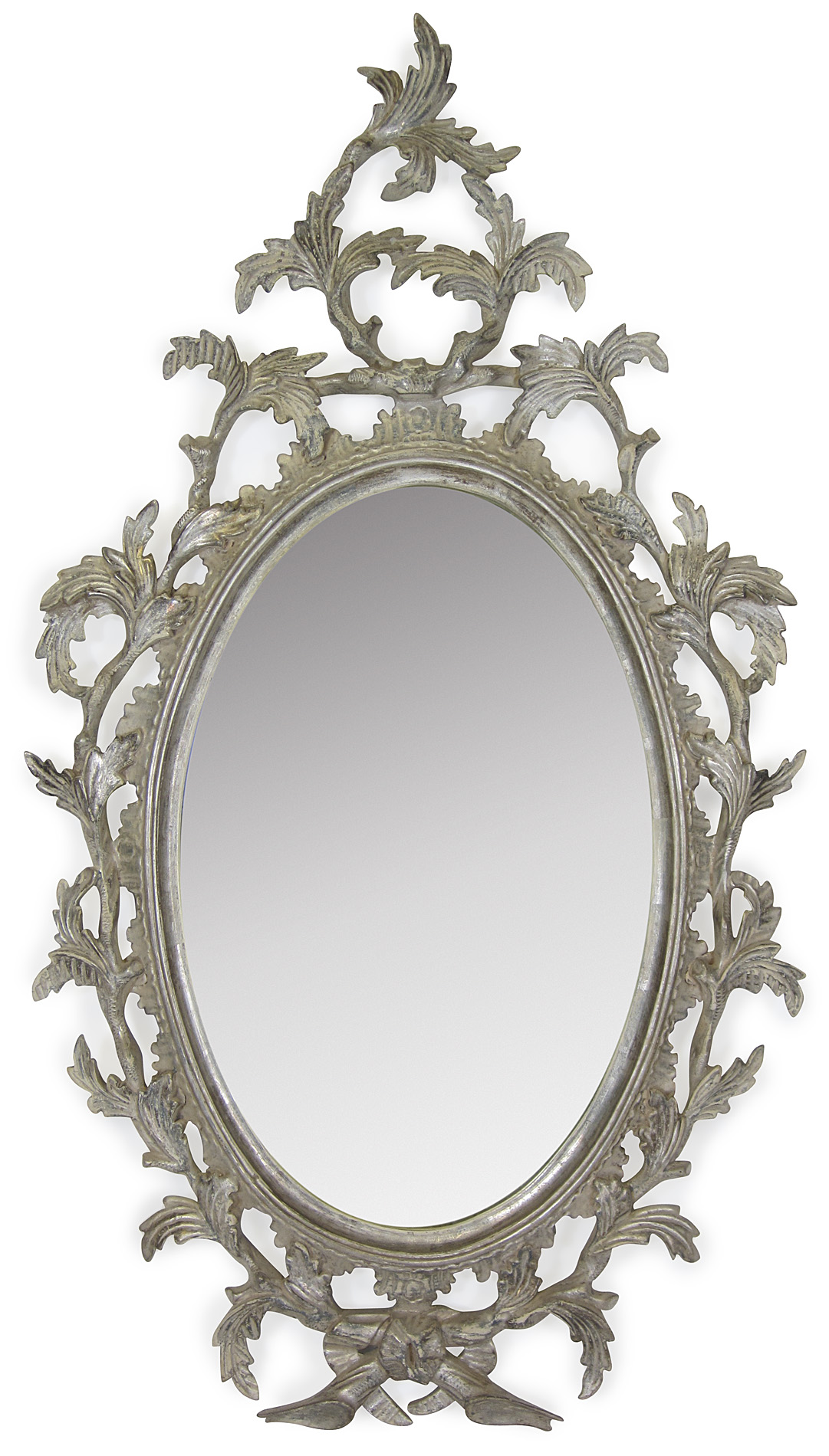 CHIPPENDALE STYLE CARVED OVAL MIRROR