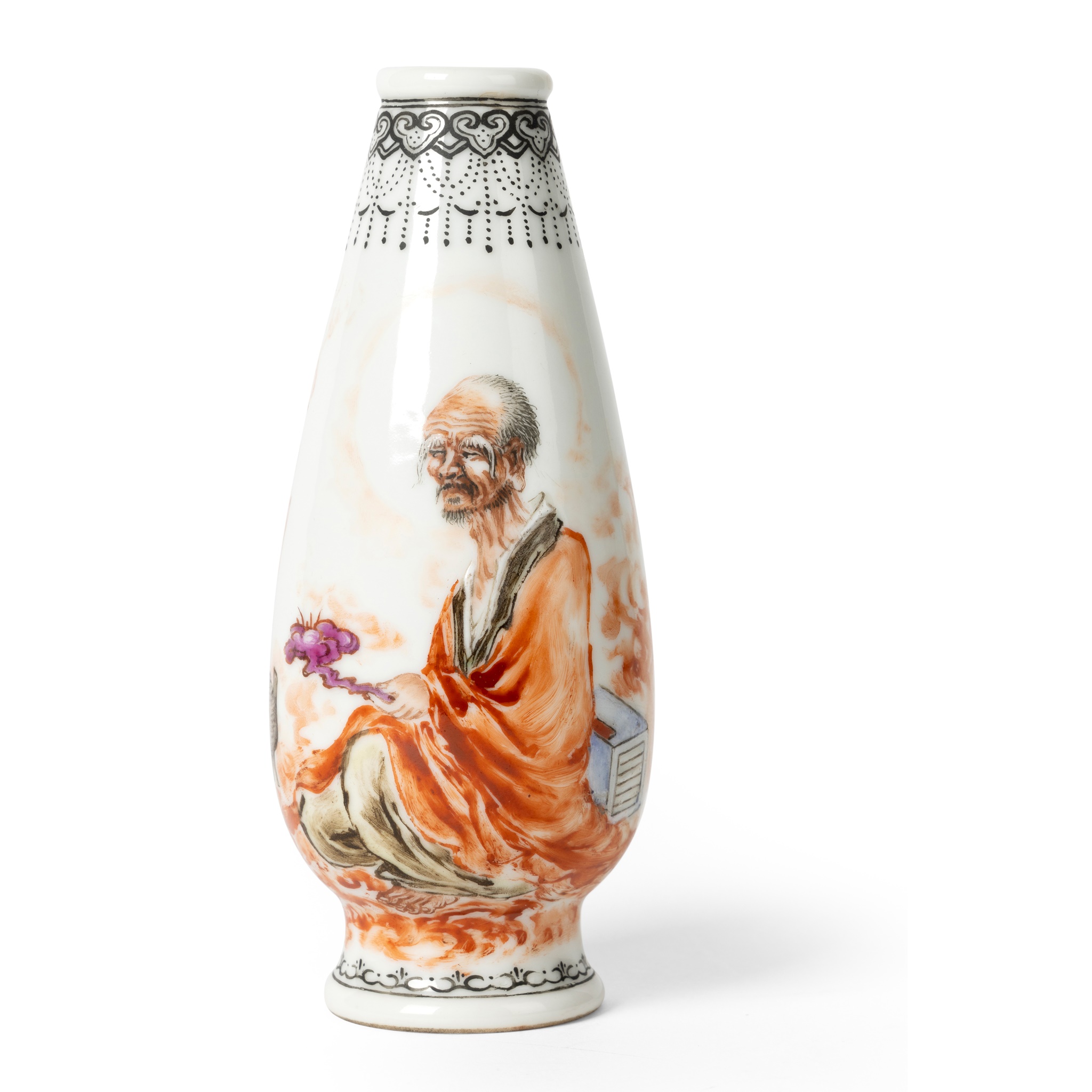 FAMILLE ROSE 'LUOHAN' VASE