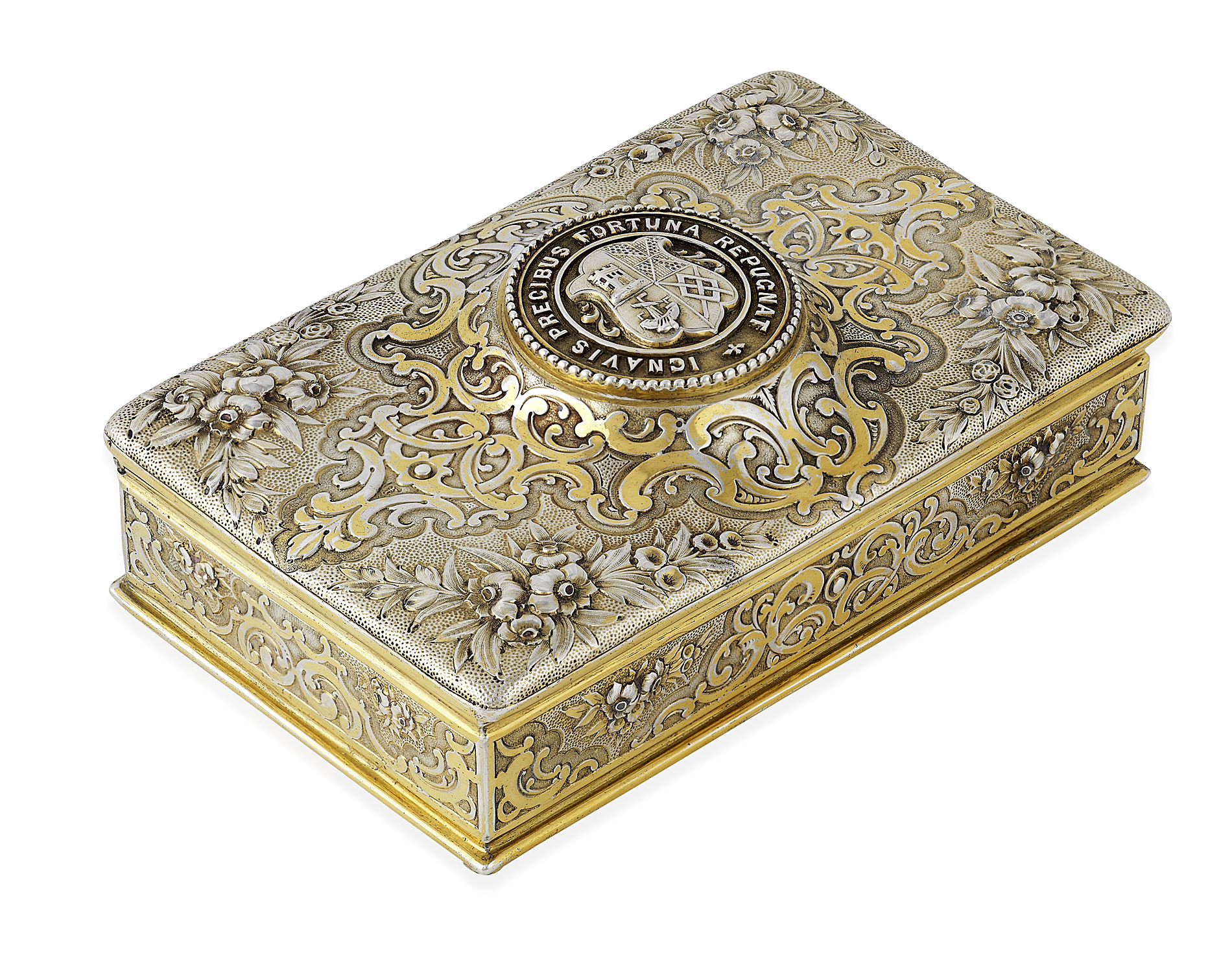 A Victorian silver gilt freedom box presented to Marquis of Lorne