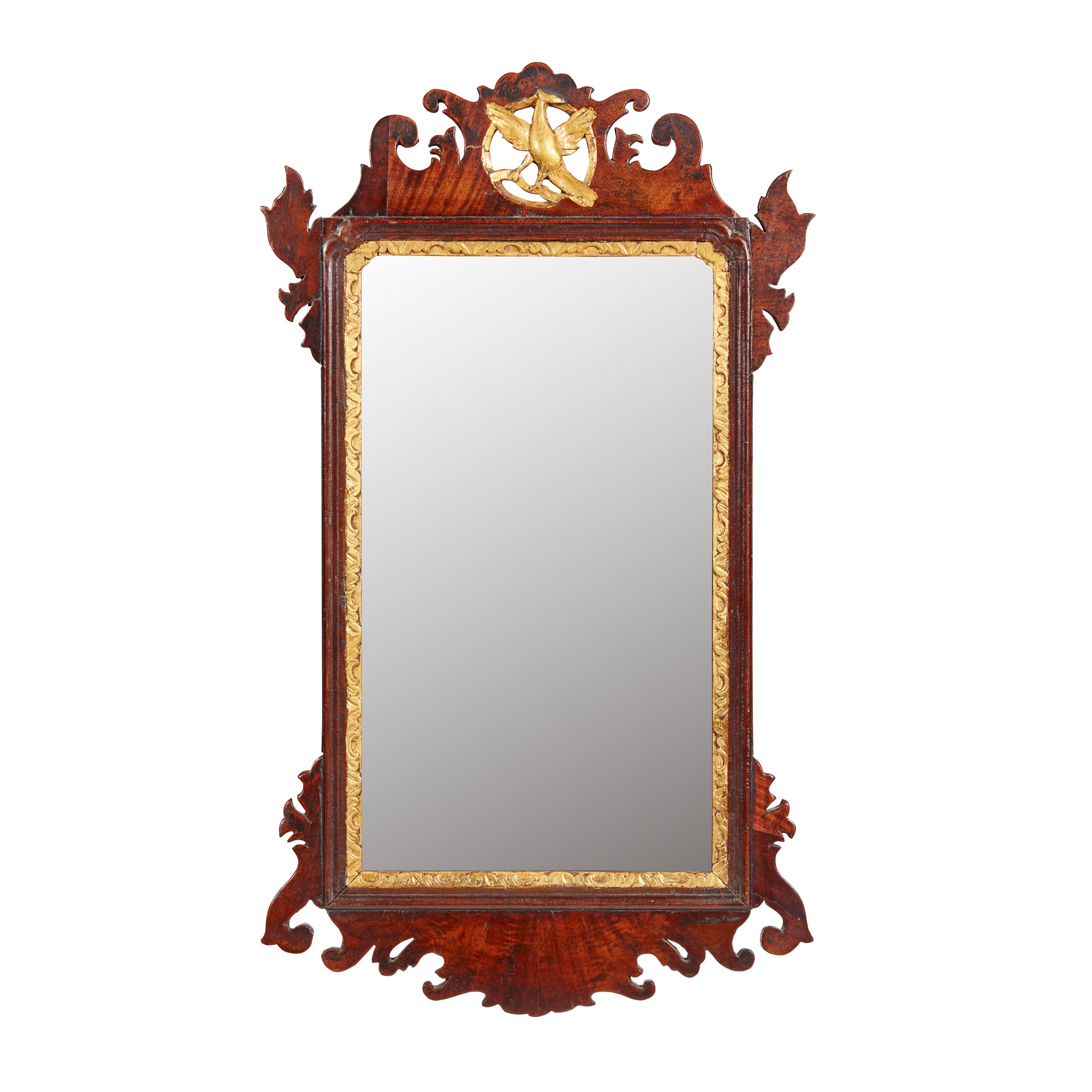 GEORGE III MAHOGANY AND GILT MIRROR