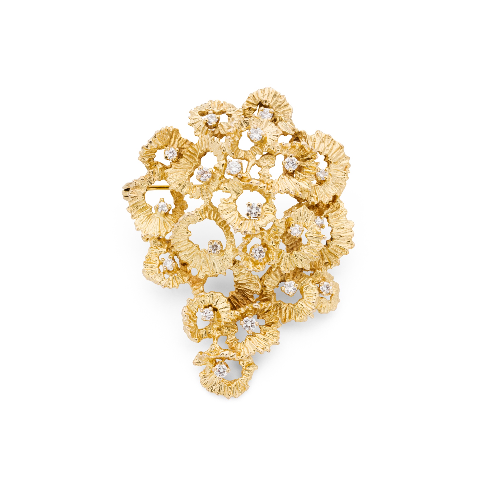 An abstract diamond brooch