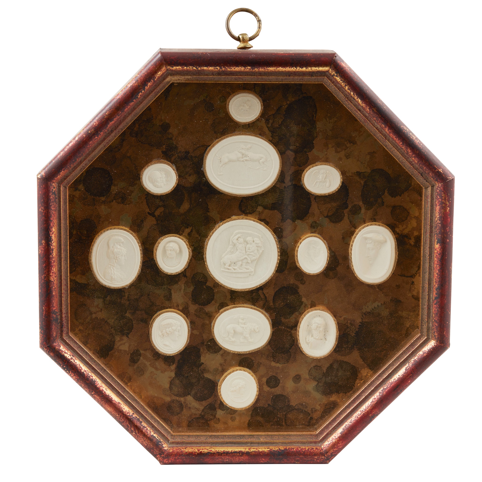 Two framed groups of intaglio impressions