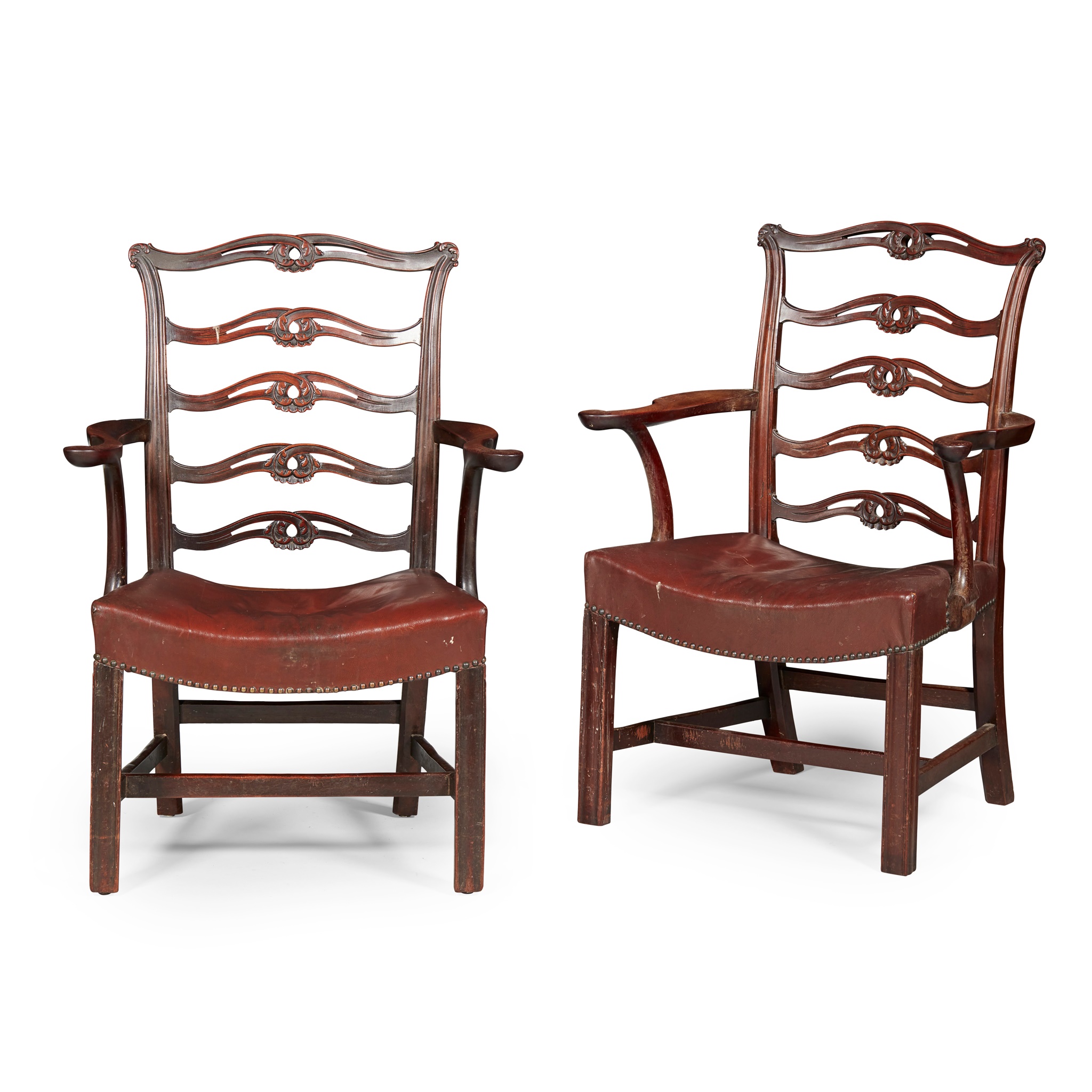 PAIR OF GEORGE III STYLE MAHOGANY ARMCHAIRS