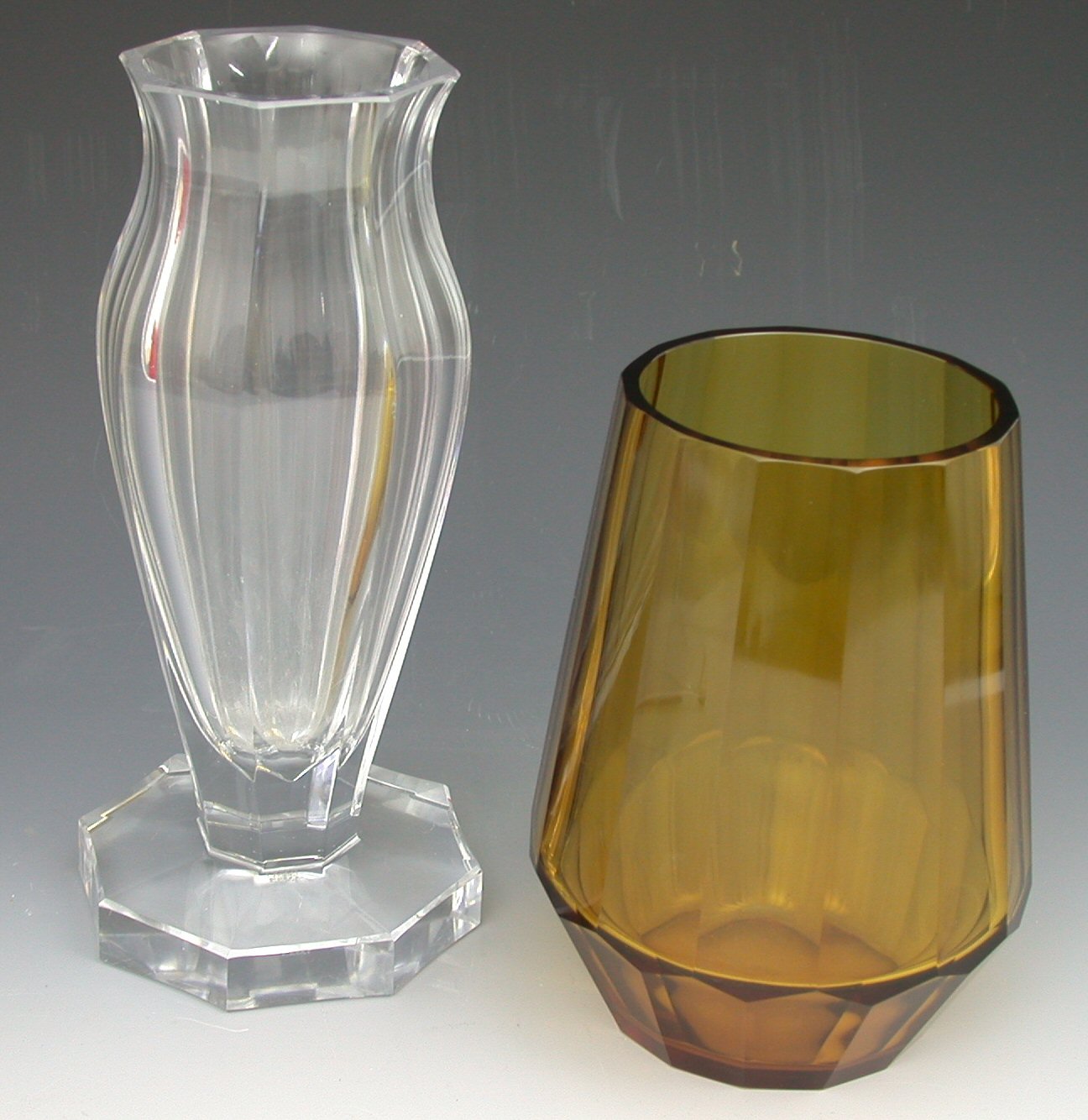 A Moser clear glass vase,