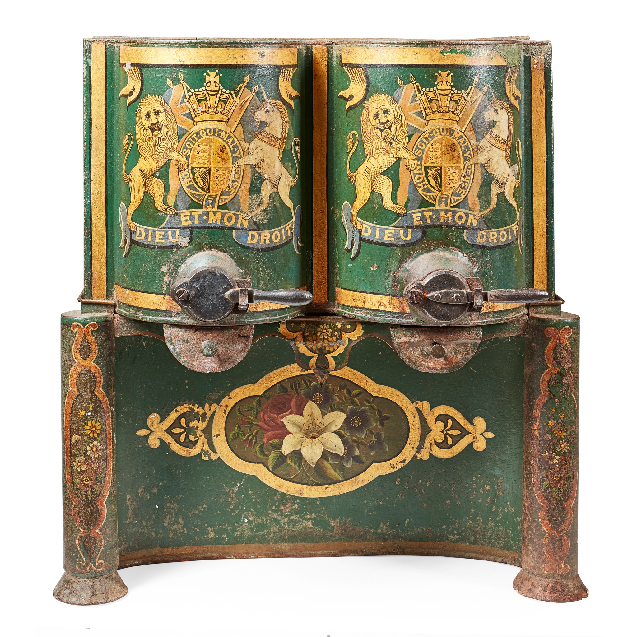 VICTORIAN TOLEWARE MOLASSES DISPENSER, PROBABLY FOR TATE & LYLE