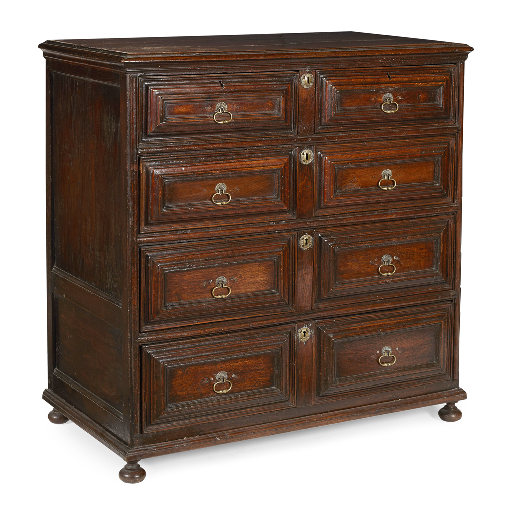CHARLES II OAK CHEST OF DRAWERS