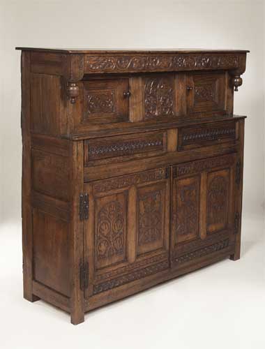 An oak court cupboard,