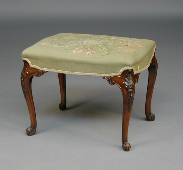 A Chippendale style mahogany stool