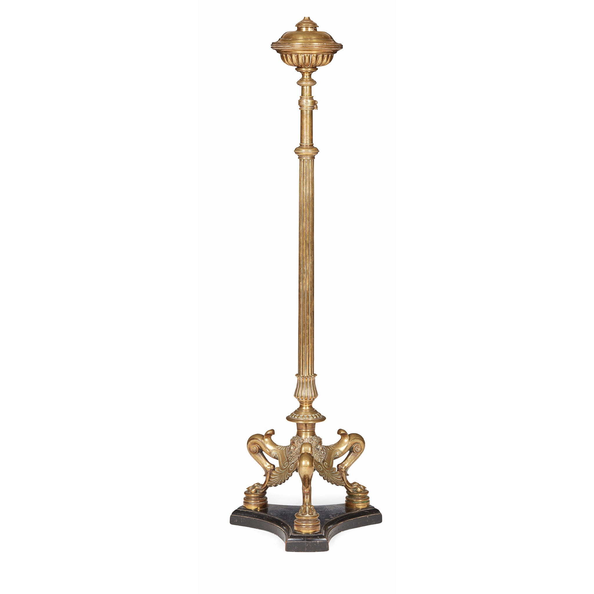 BRASS TELESCOPIC STANDARD LAMP, HART, SON, PEARD & CO.