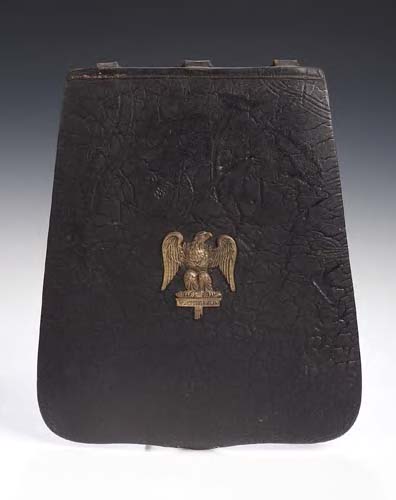 A 19th century 2nd Royal North British Dragoon Guards (Greys) officers black leather sabretache,