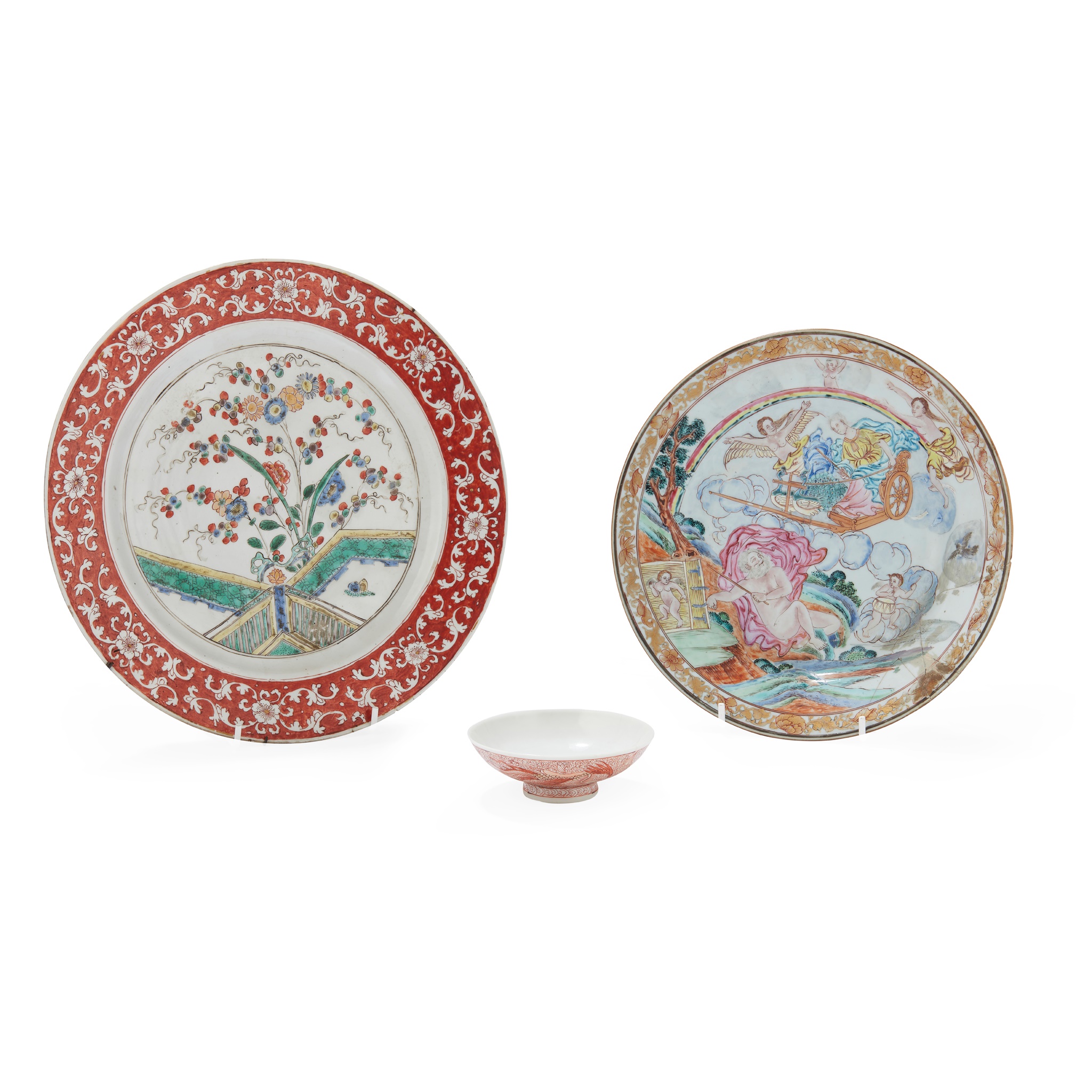 (A PRIVATE ENGLISH COLLECTION, LOT 117-125) FAMILLE ROSE EXPORT 'EUROPEAN SUBJECT' DISH