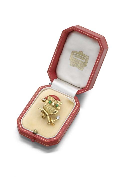 CARTIER - a mid-20th century multi-gem set novelty brooch Revised Estimate