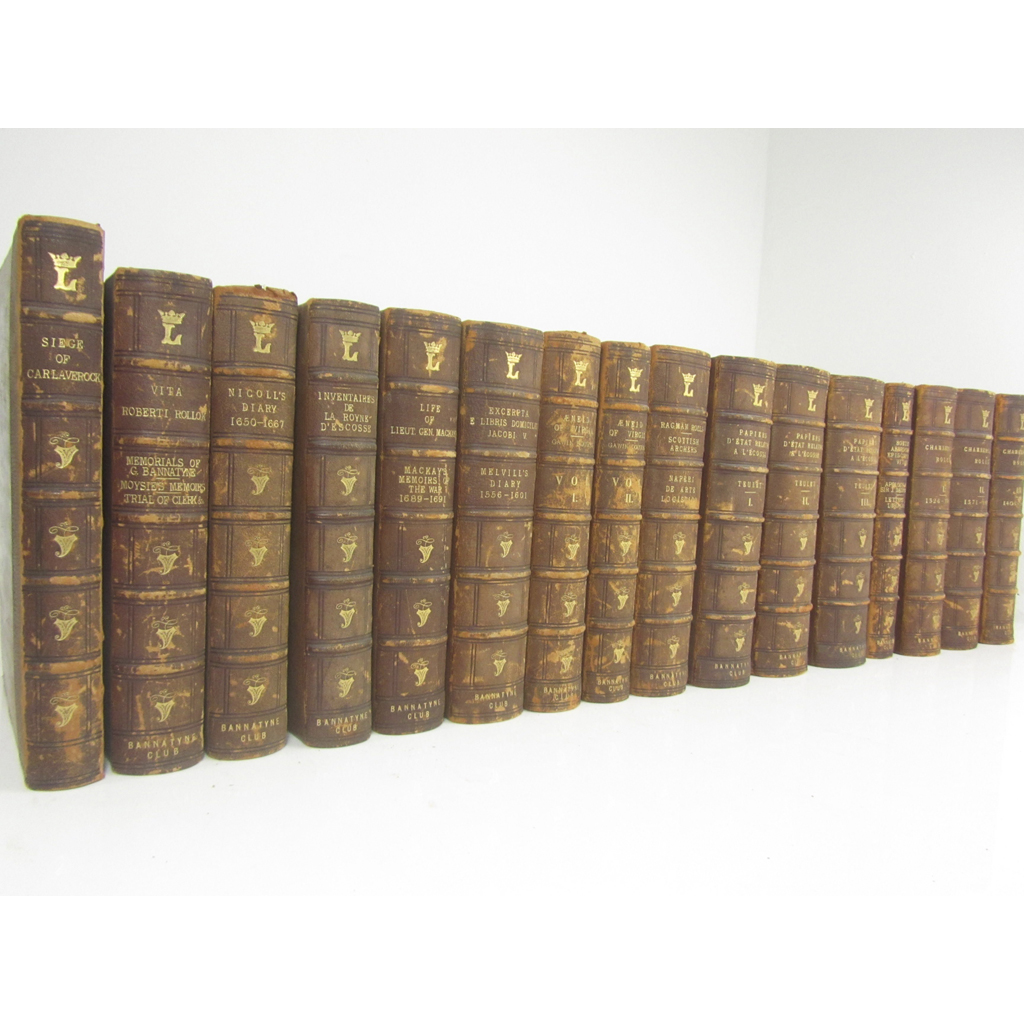 Bannatyne Club Publications, 17 volumes in brown half morocco gilt, comprising