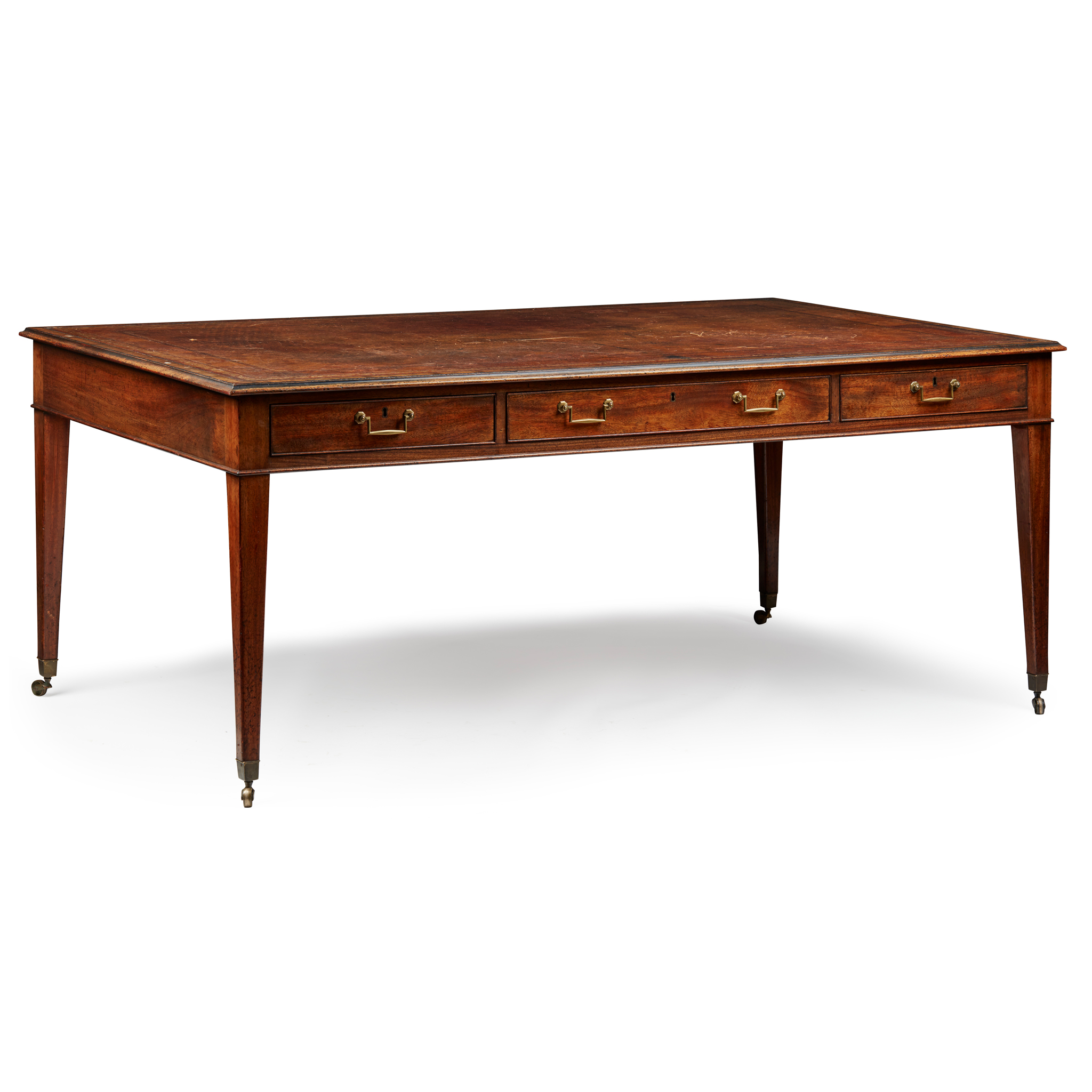 LATE GEORGE III MAHOGANY LIBRARY TABLE