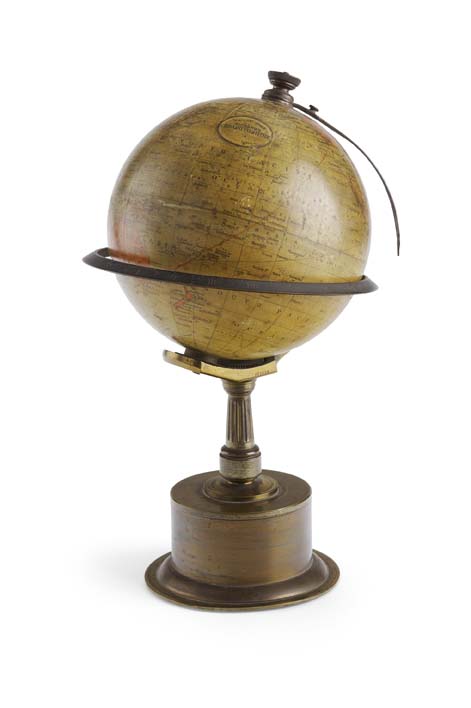 An early 20th century 6-inch terrestrial clock globe