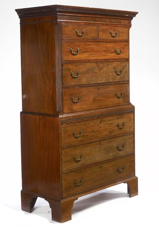A George III period mahogany chest on chest