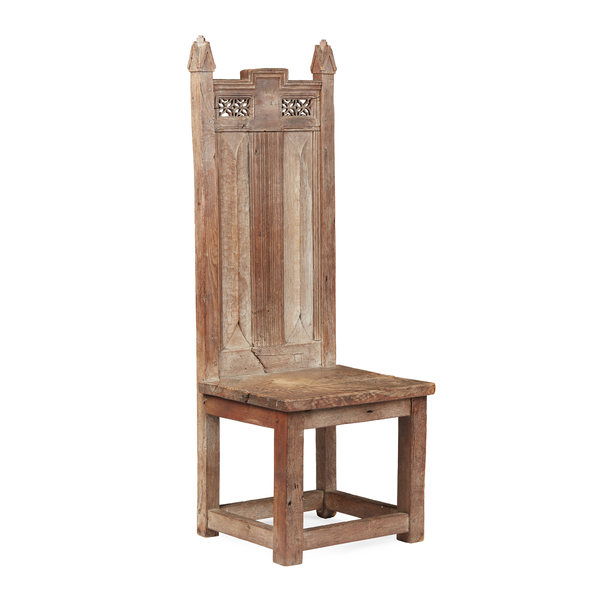 OAK GOTHIC STYLE HALL CHAIR