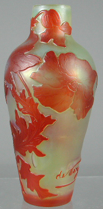 A cameo glass vase by De Vez,