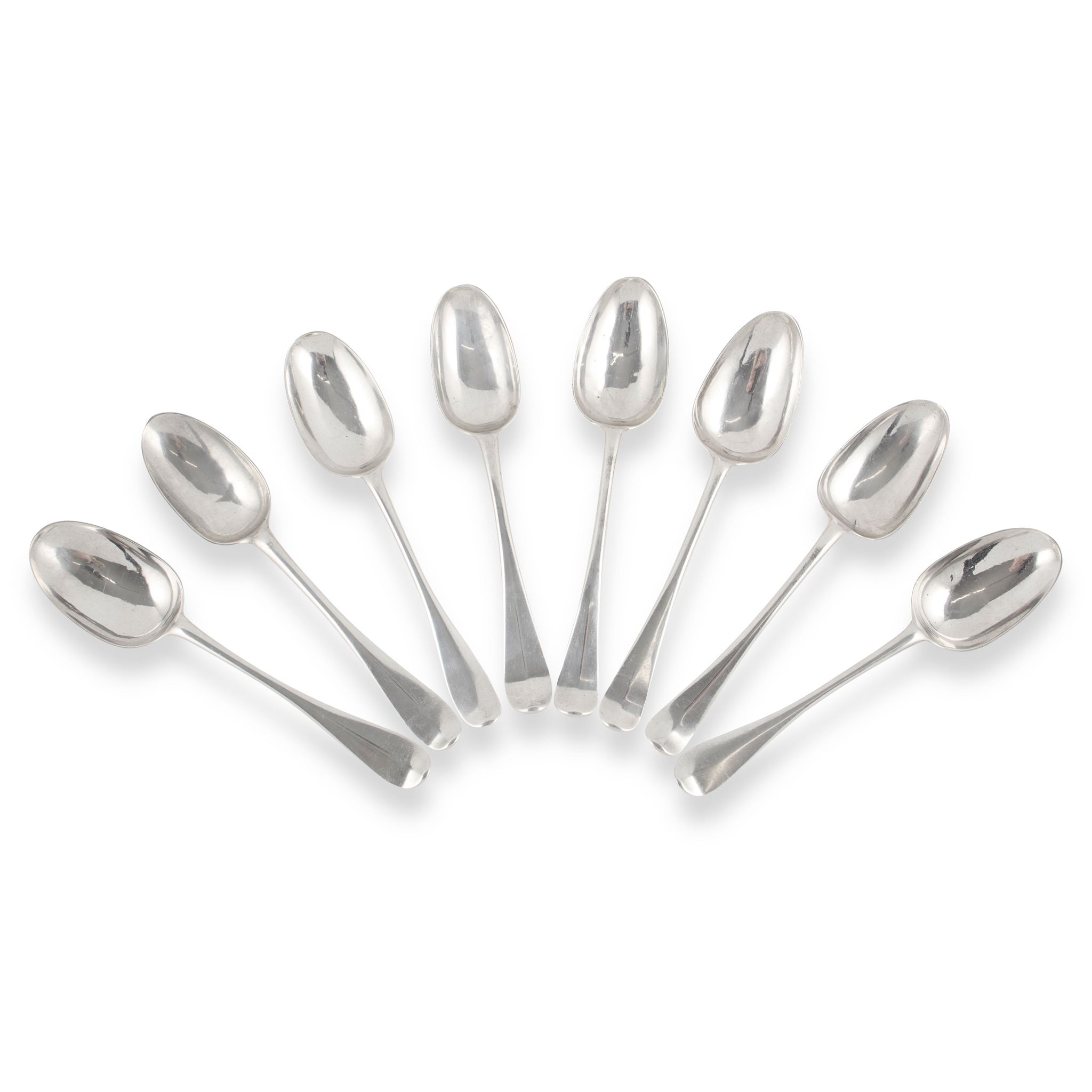 A COLLECTION OF GEORGE III HANOVERIAN PATTERN TABLESPOONS