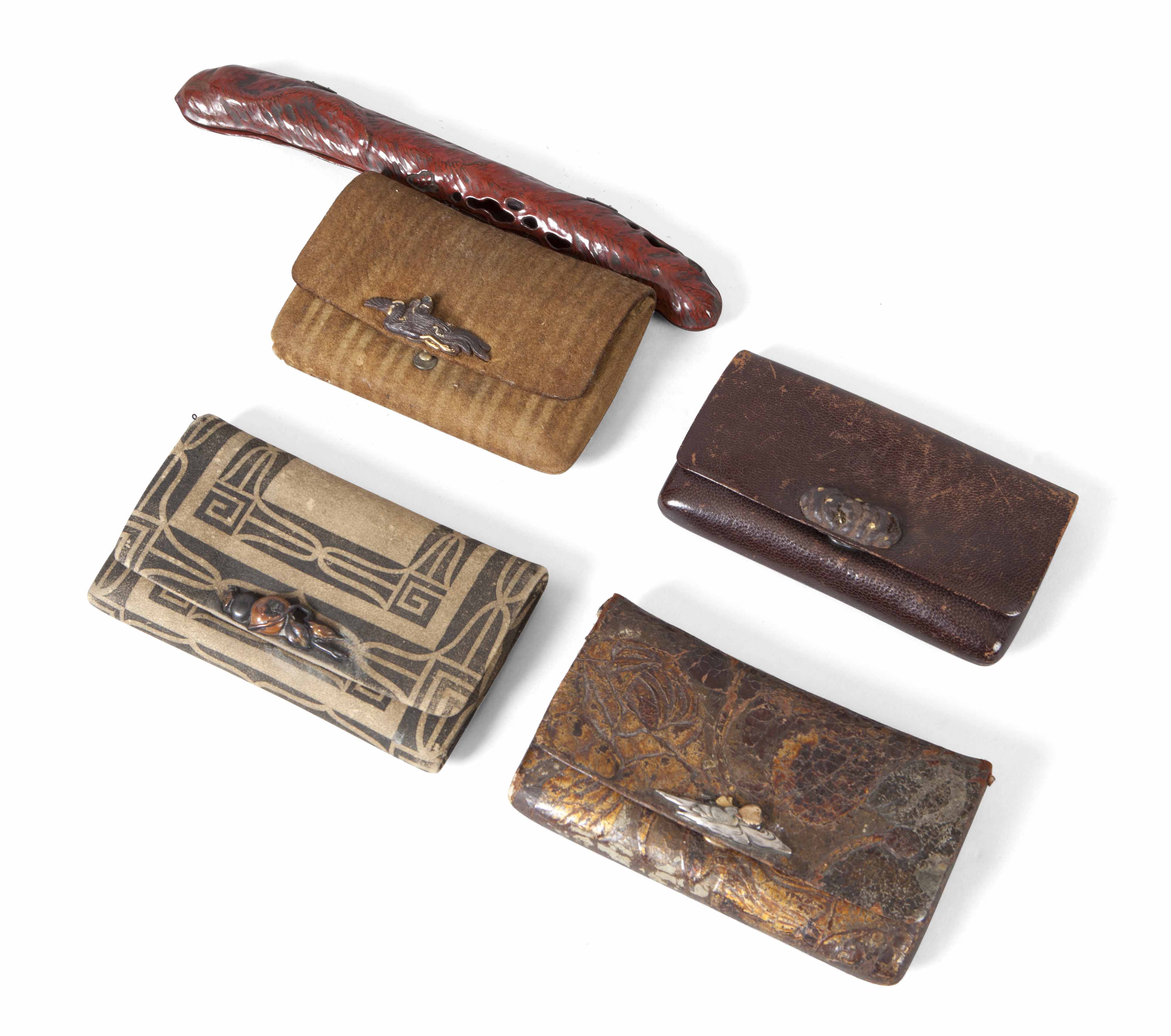 RARE JAPANESE AINU LEATHER POUCH