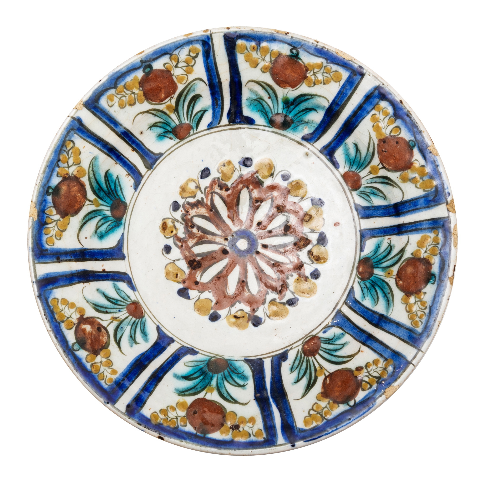 A SAFAVID KUBACHI POTTERY DISH